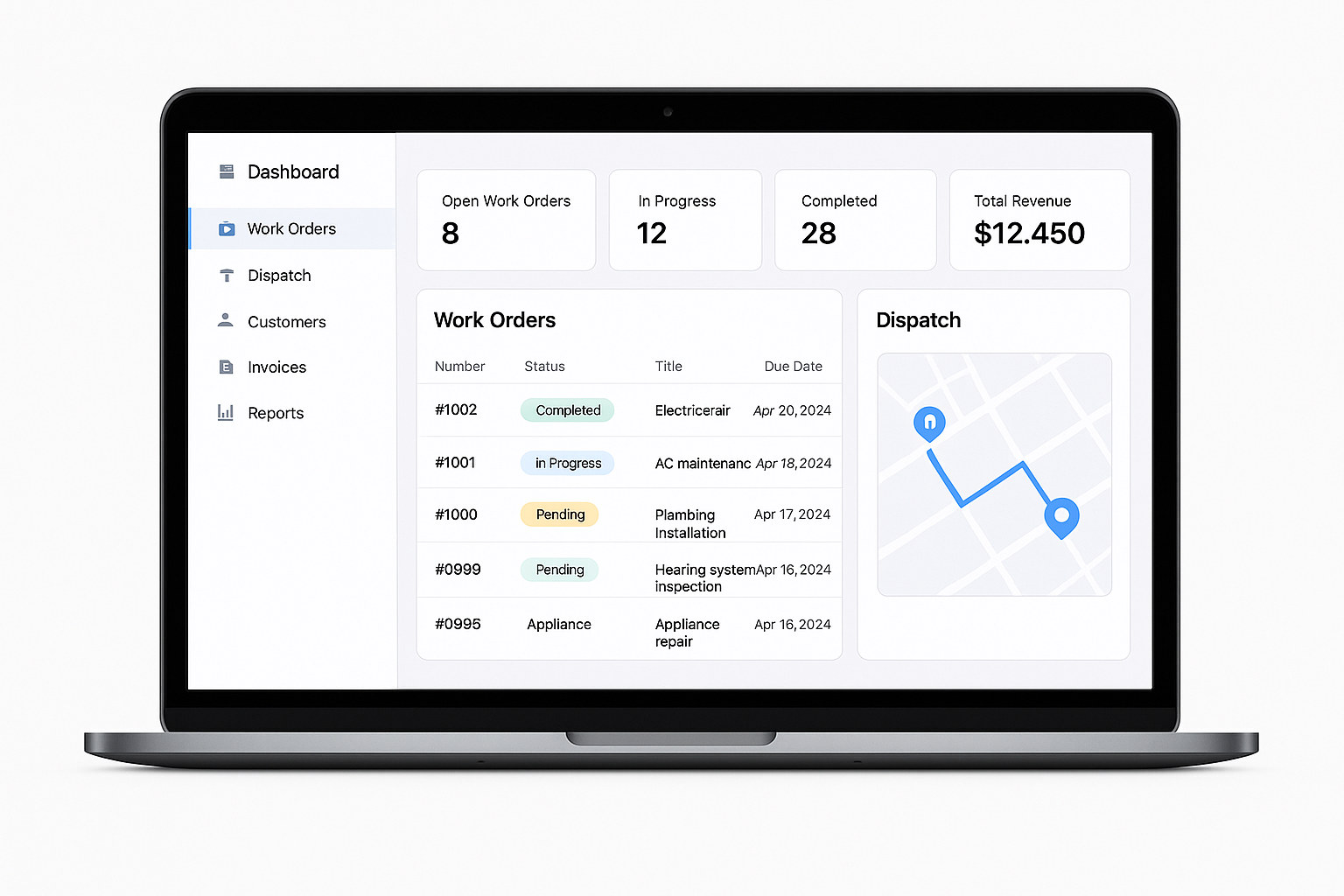 Service Center Management Dashboard